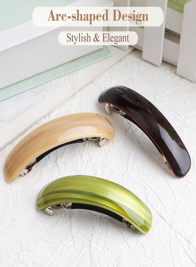 Sppry French Large Arc-shaped Adjustable Hair Clip Barrette for Women, Automatic Clasp (Dark Brown) - Image 2